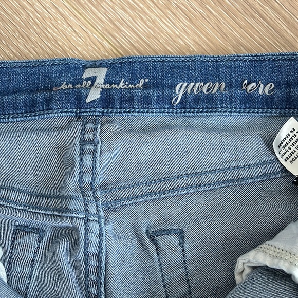 7 For All Mankind Skinny Distressed Ripped Jeans - 27 - Picture 4 of 7